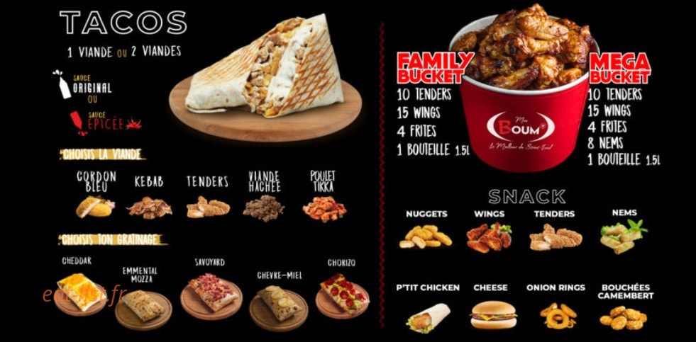 Boum Burger — carte page 2