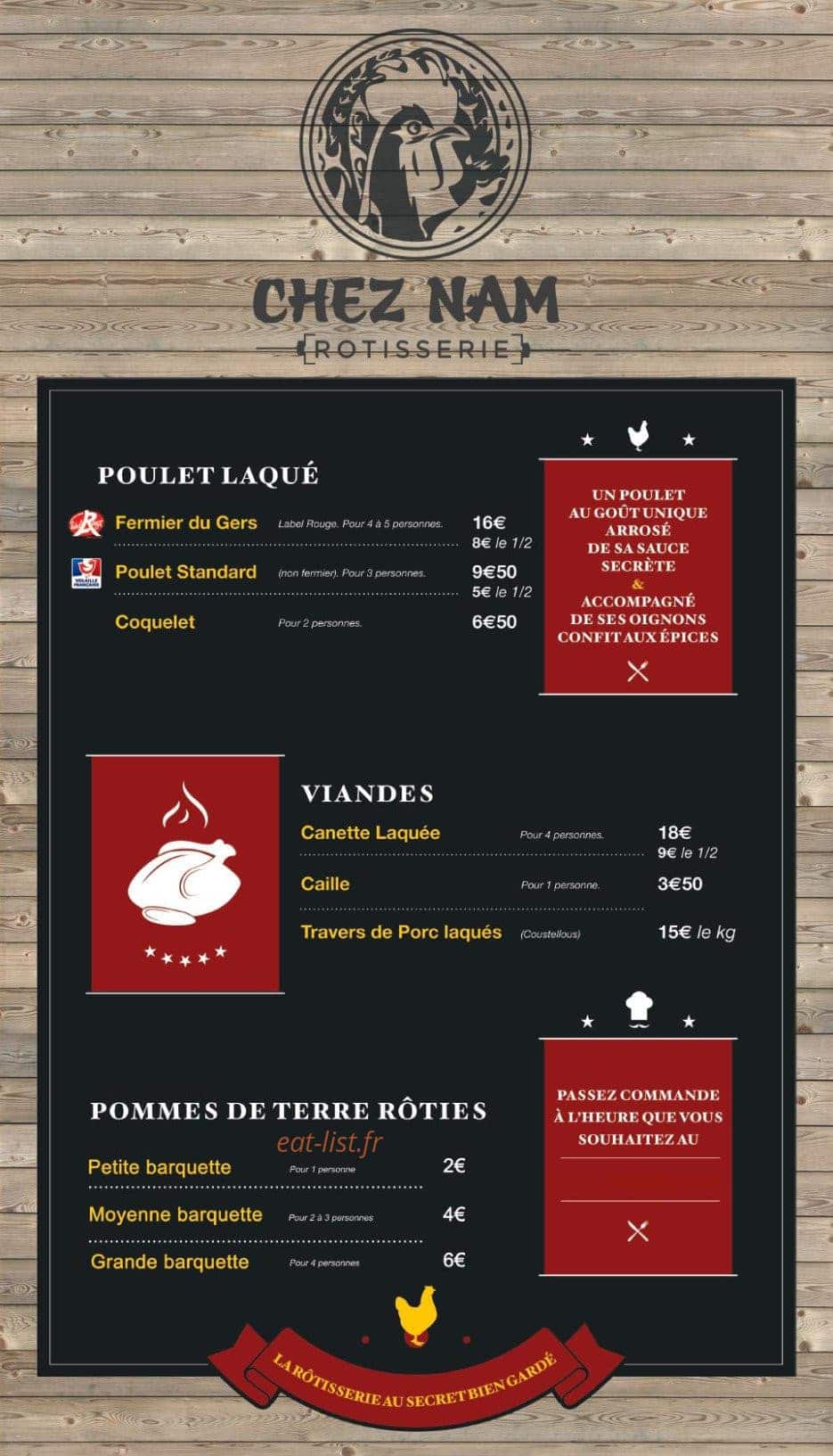Chez Nam — carte page 1