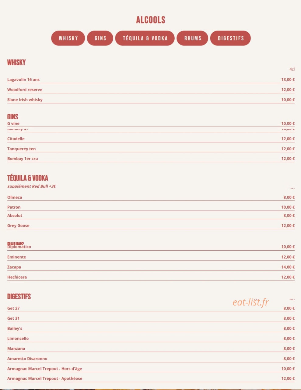 Cocorico le French Pub — carte page 5