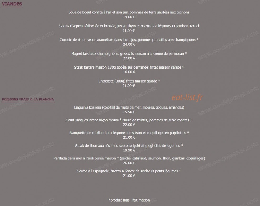 Cosy restaurant — carte page 3