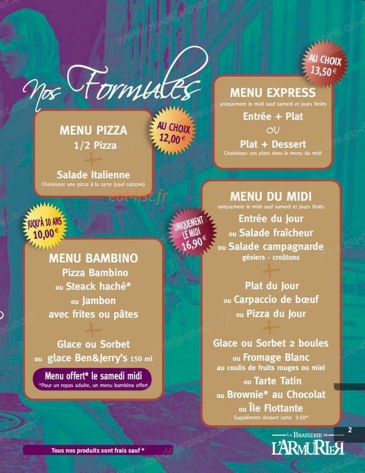 La Brasserie de l'Armurier — carte page 4