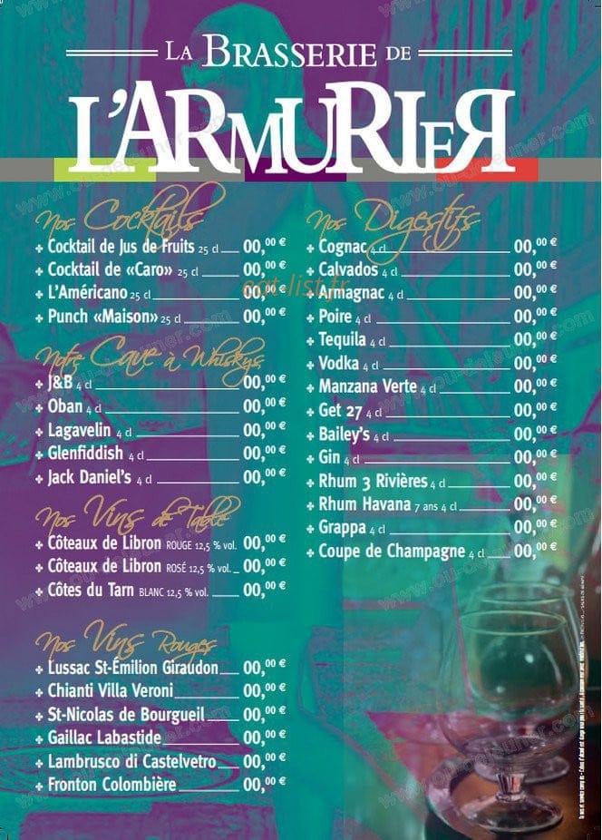 La Brasserie de l'Armurier — carte page 6