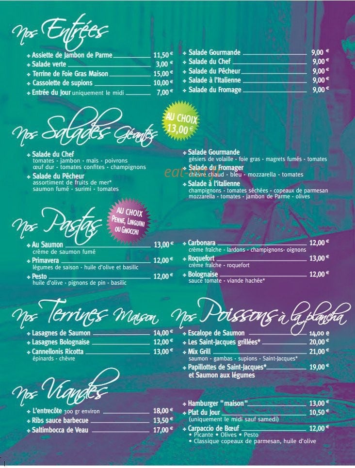 La Brasserie de l'Armurier — carte page 3