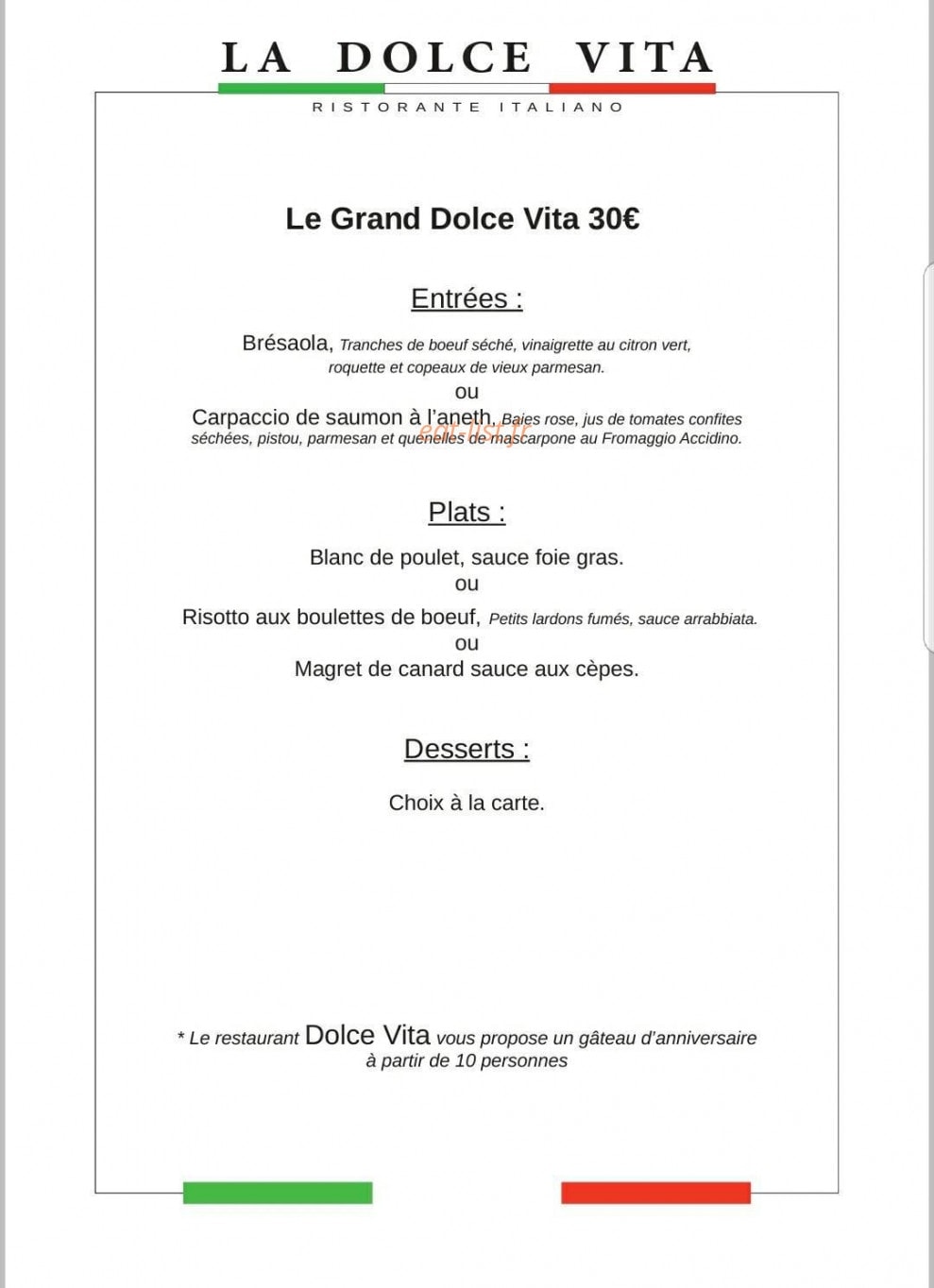 La Dolce Vita — carte page 4