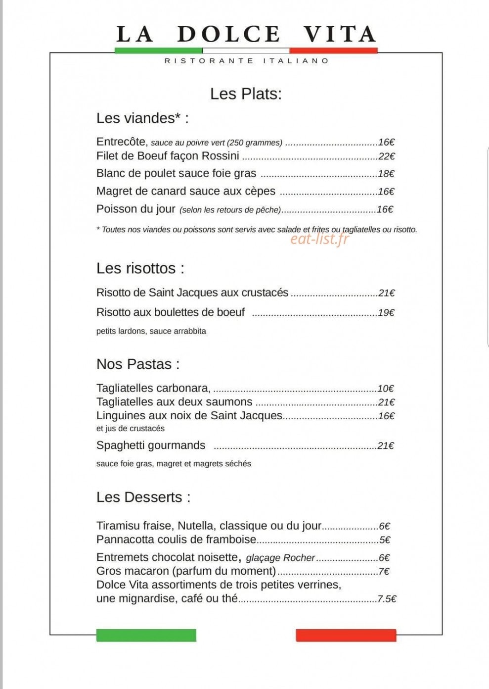 La Dolce Vita — carte page 2