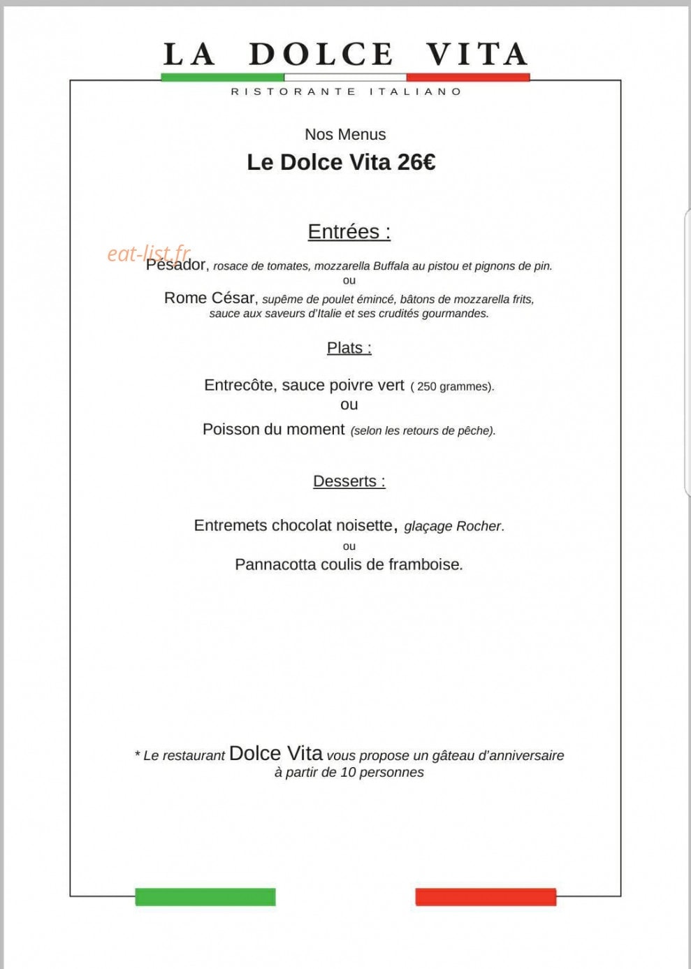 La Dolce Vita — carte page 3