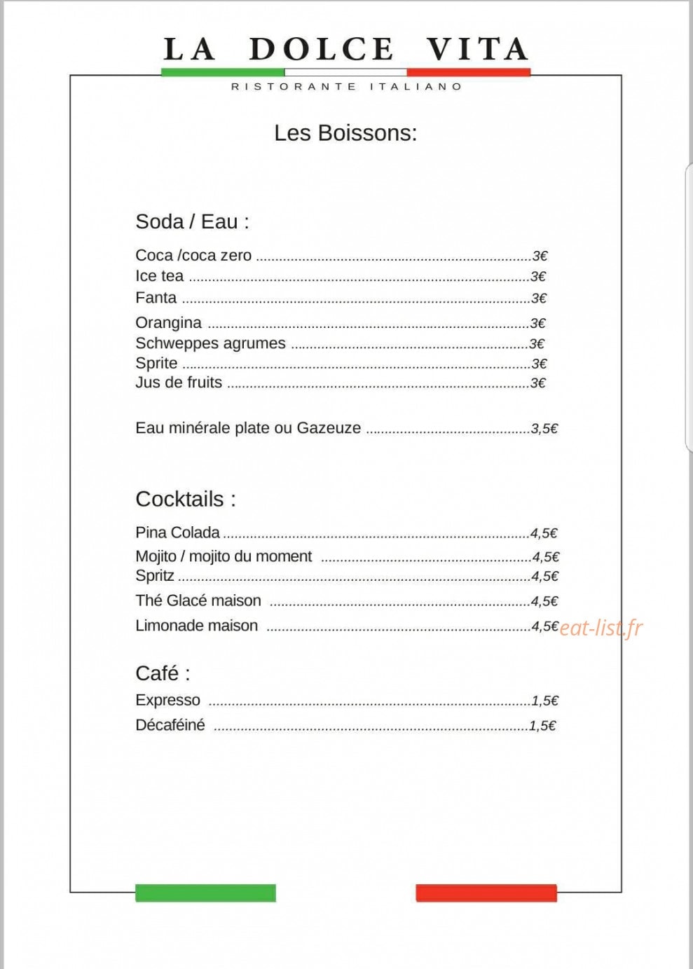 La Dolce Vita — carte page 6