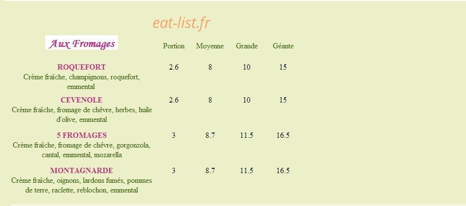 La Pizzatière — carte page 2