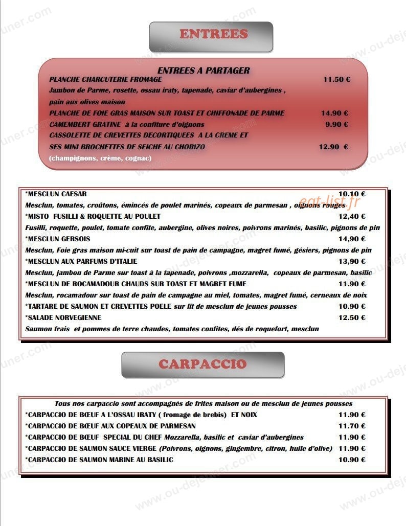 Le Florence — carte page 1