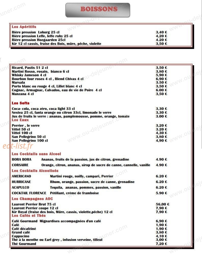 Le Florence — carte page 4