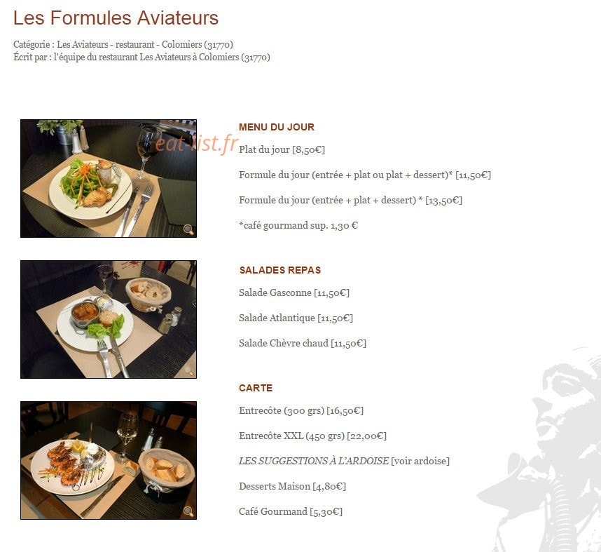 Les Aviateurs — carte page 1