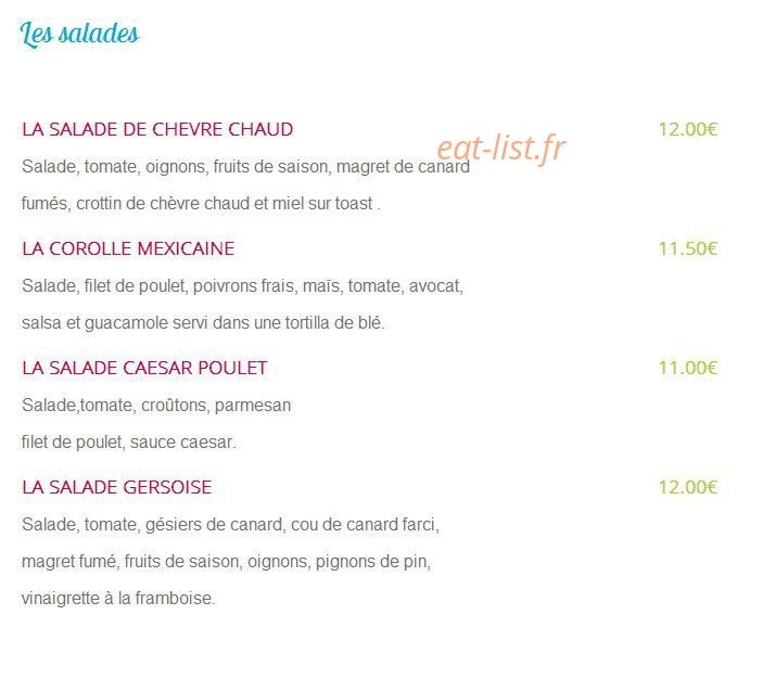 Menthe à l'Eau — carte page 6