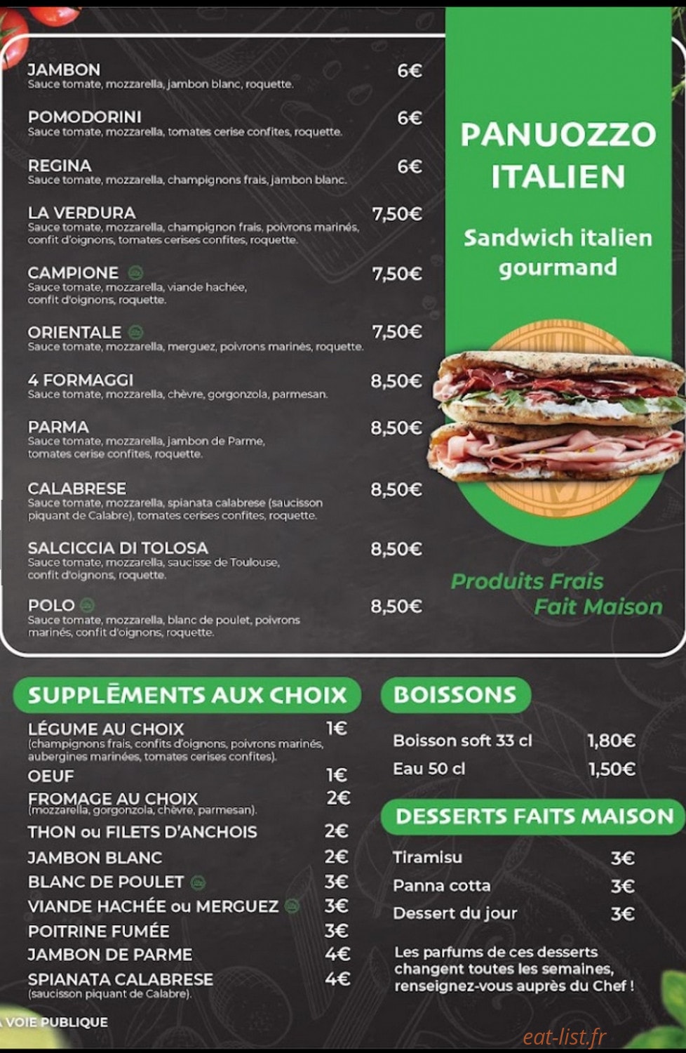 Pizza Fresca — carte page 3