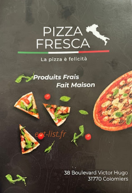 Pizza Fresca — carte page 1