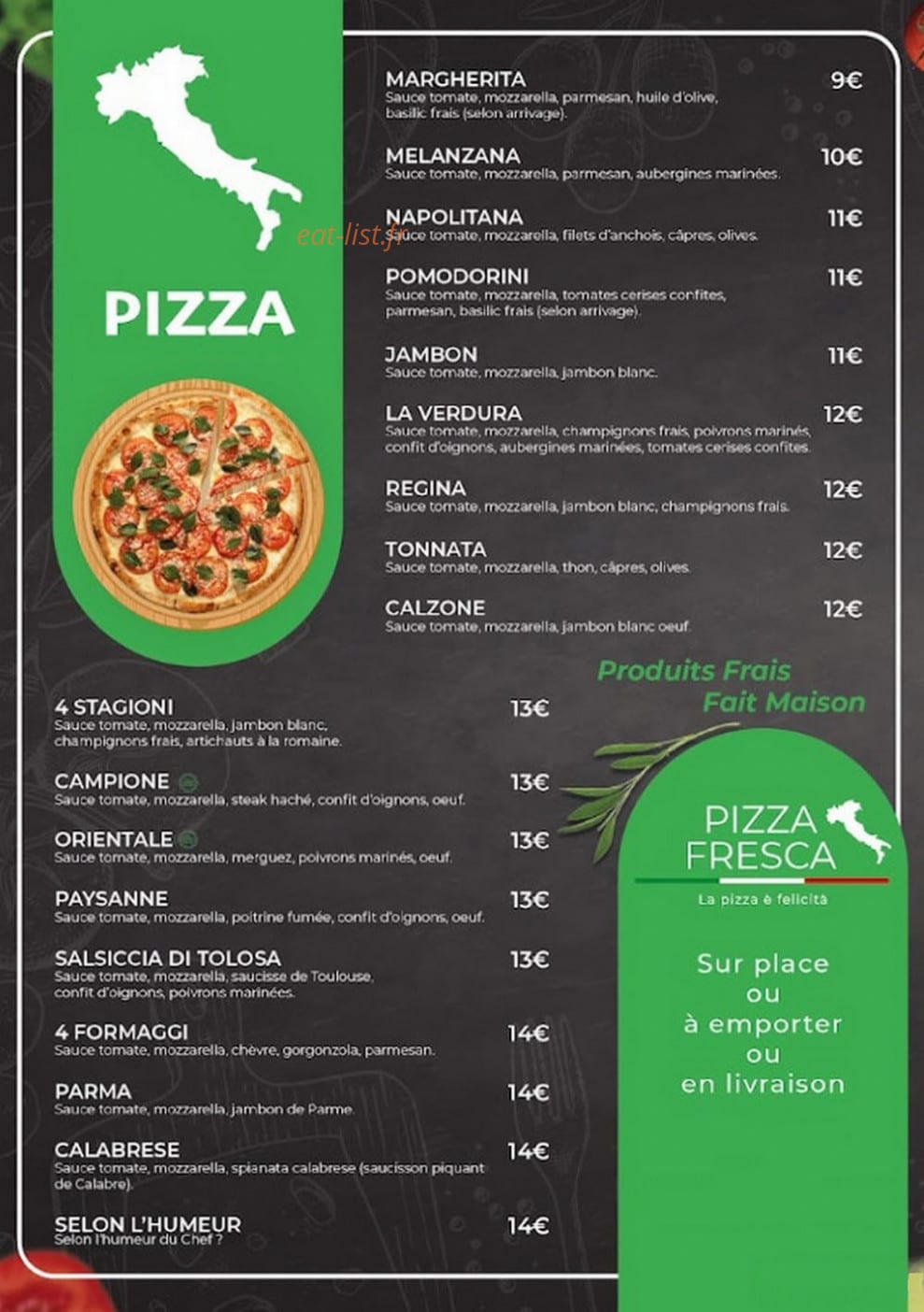 Pizza Fresca — carte page 2
