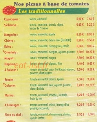 Pizza Sud — carte page 2
