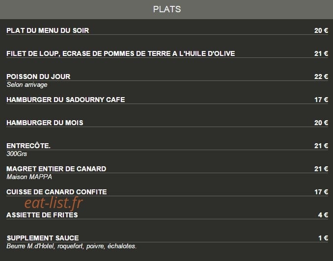 Sadourny Café — carte page 6