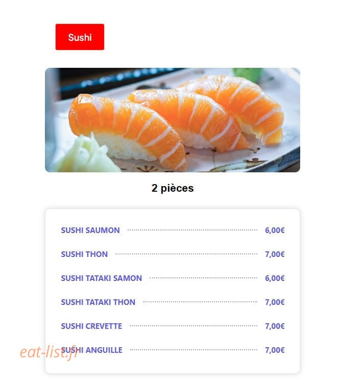 Sushis wok 31 — carte page 2