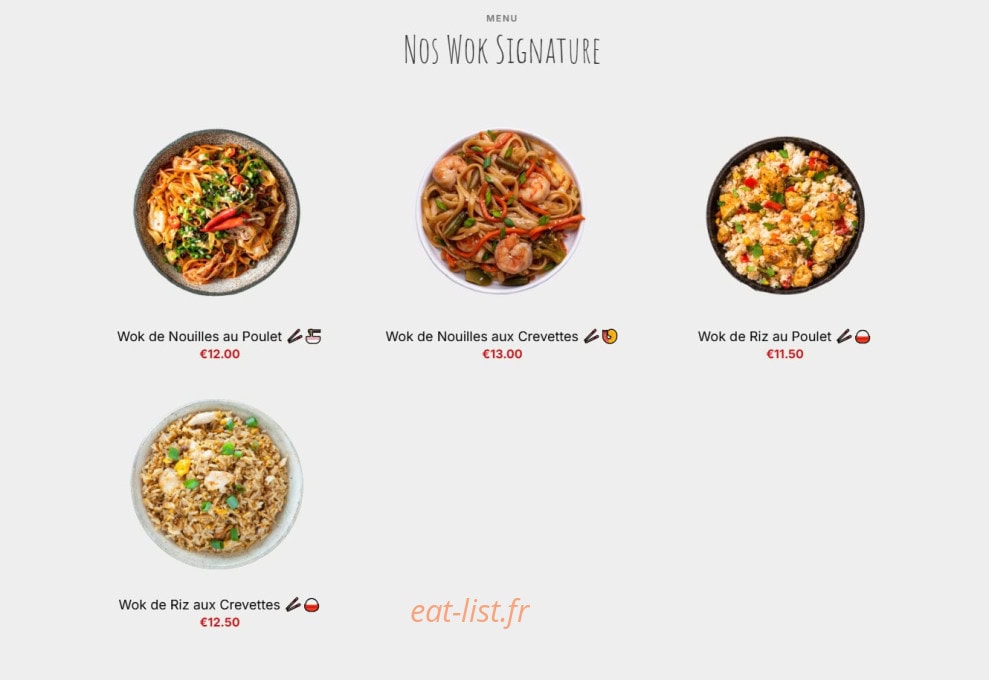 Wok & Sushi — carte page 4
