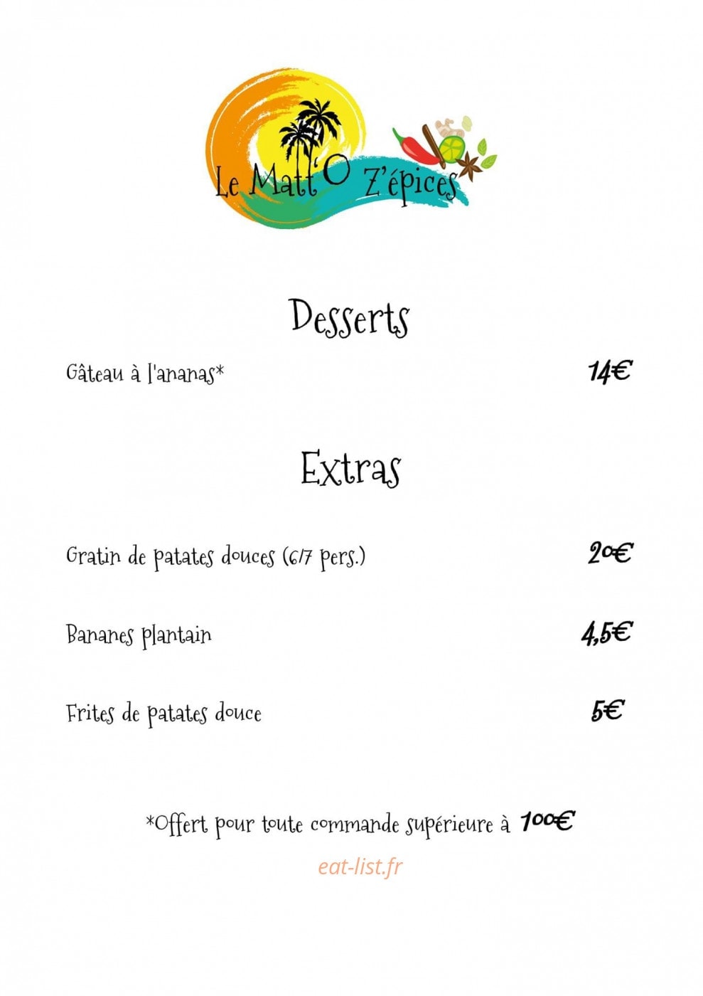 Le Matt'o Z'épices — carte page 3