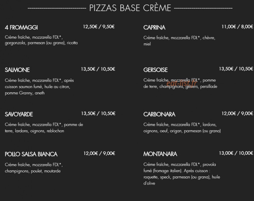 Pizza Fratelli — carte page 2