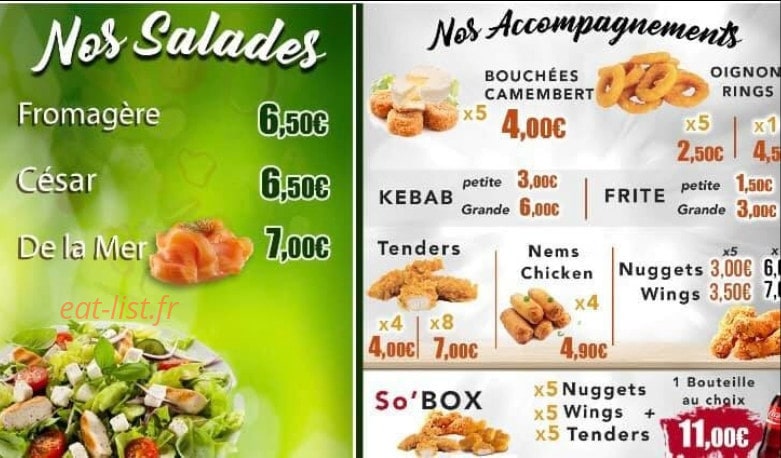 So Burger — carte page 4