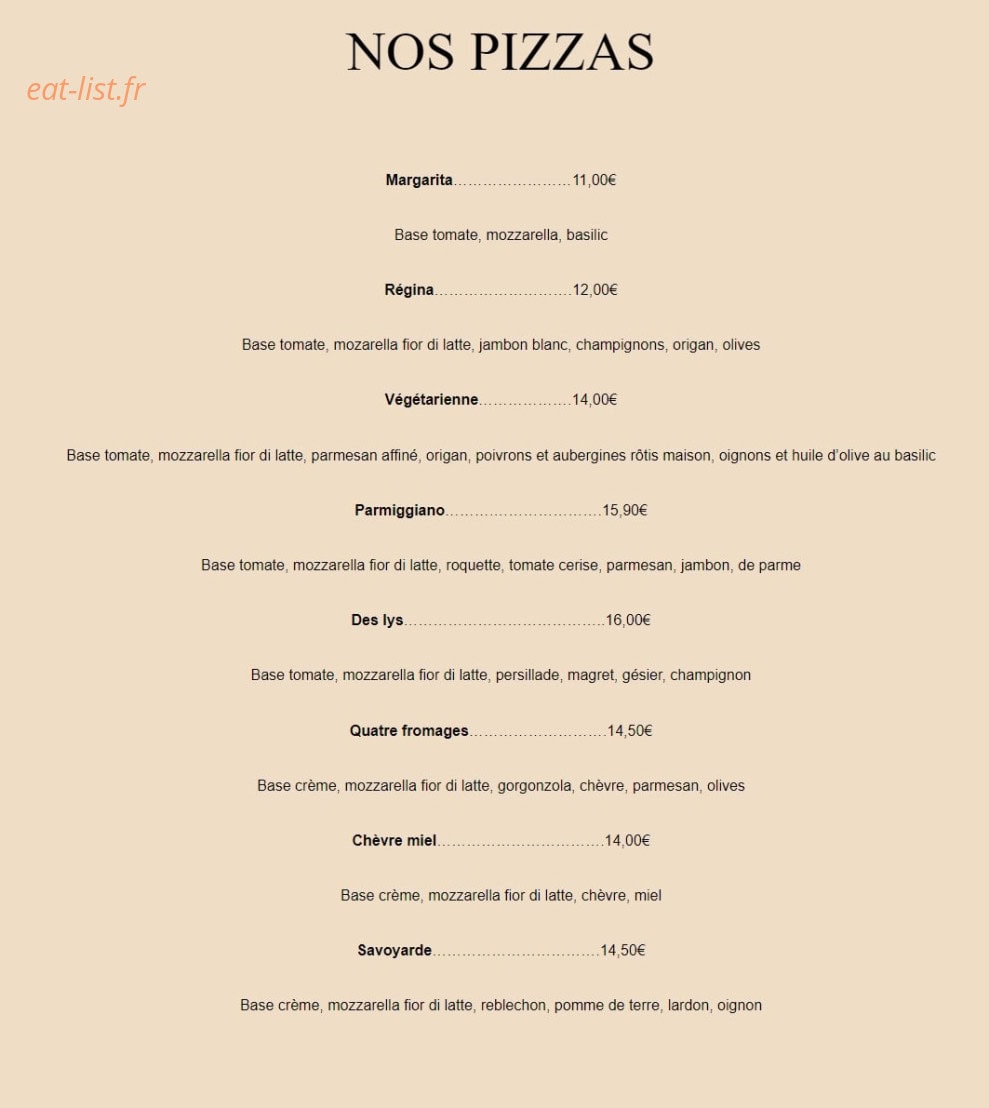 Café des Lys — carte page 5