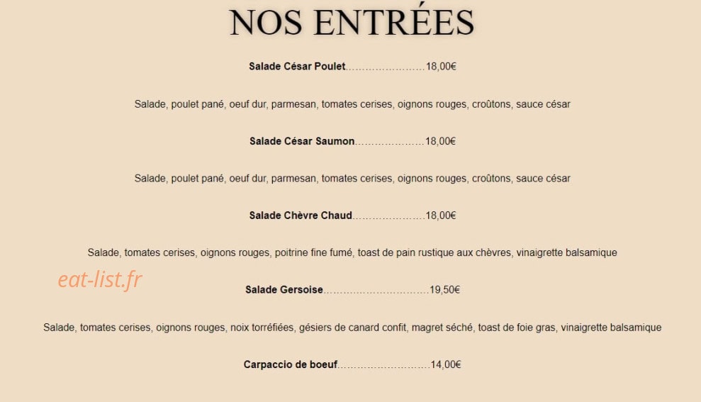 Café des Lys — carte page 3