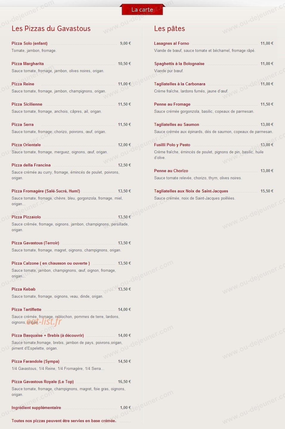 Le Gavastous — carte page 2