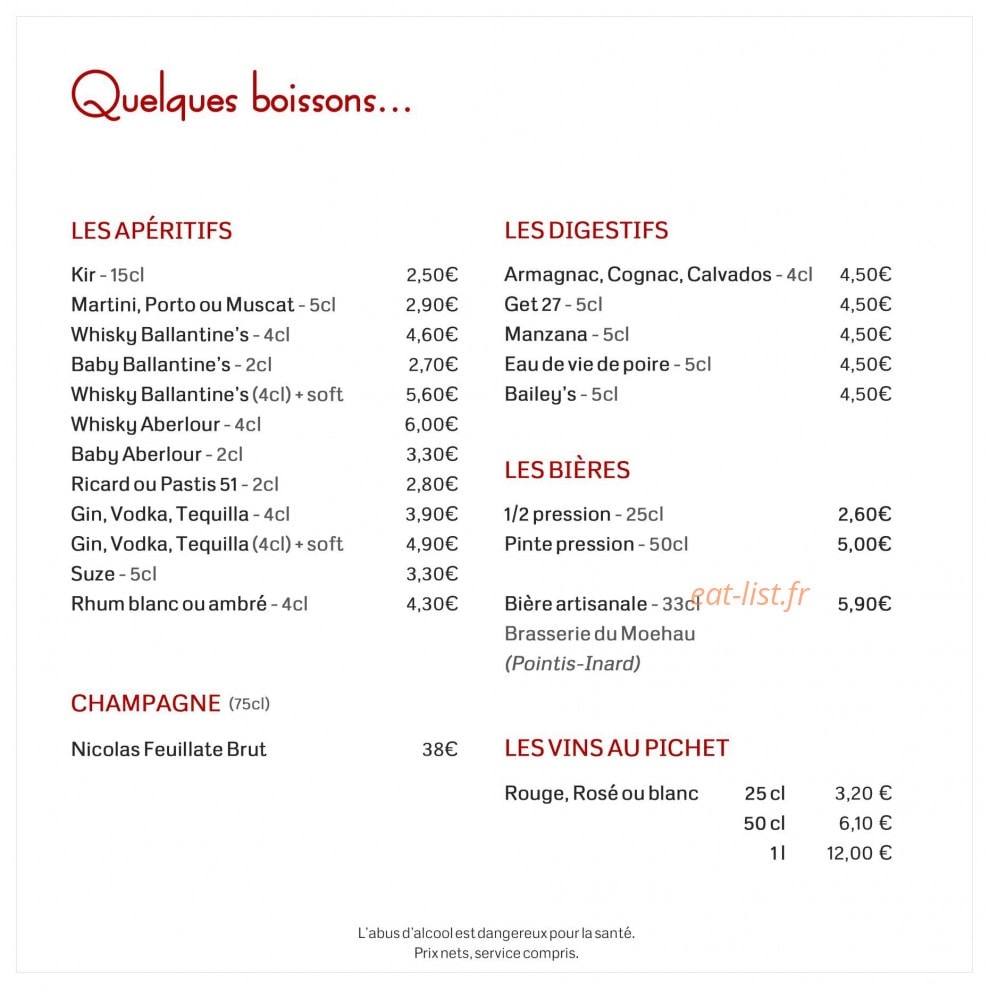Hostellerie du Parc — carte page 7
