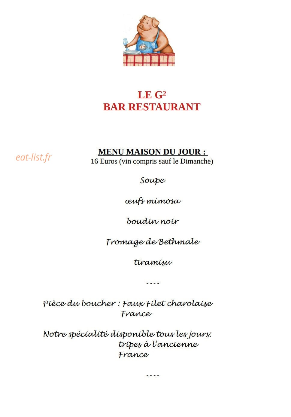 Le G² — carte page 1