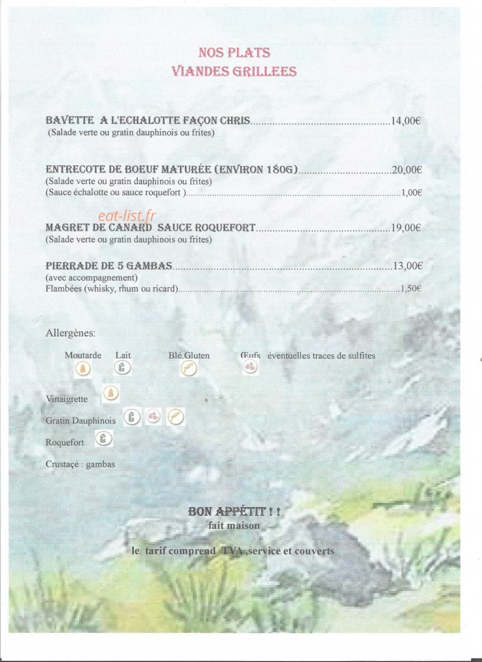 Chez Chris — carte page 2