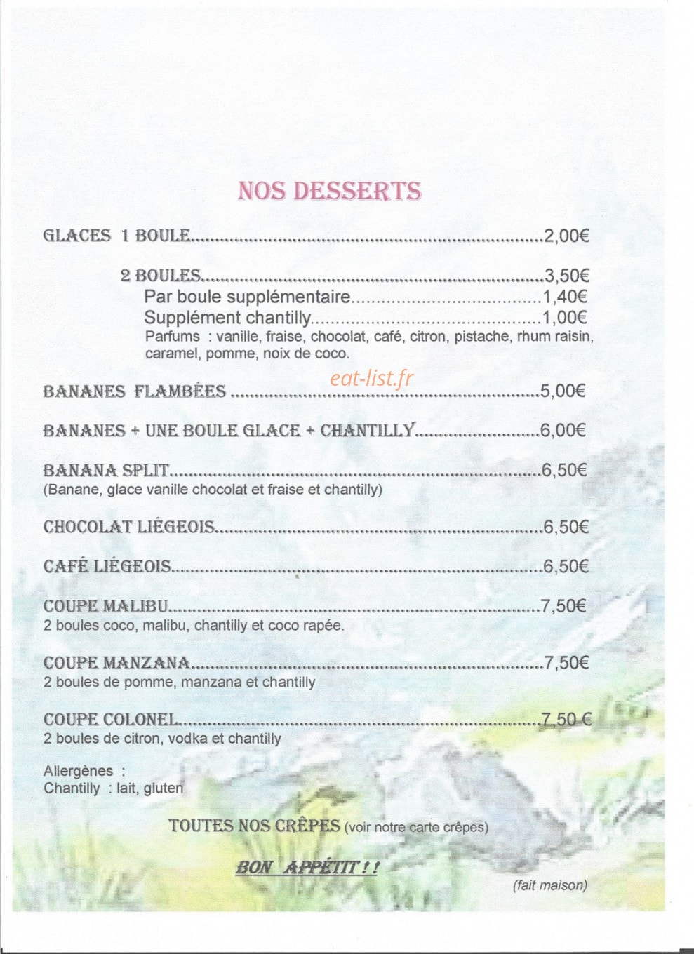 Chez Chris — carte page 7