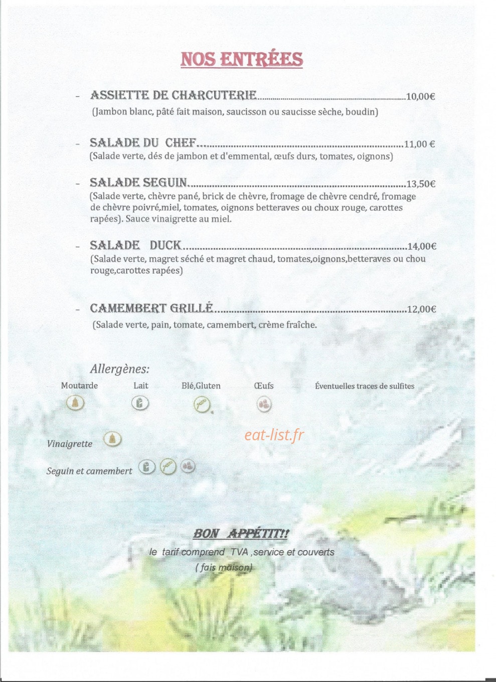 Chez Chris — carte page 1