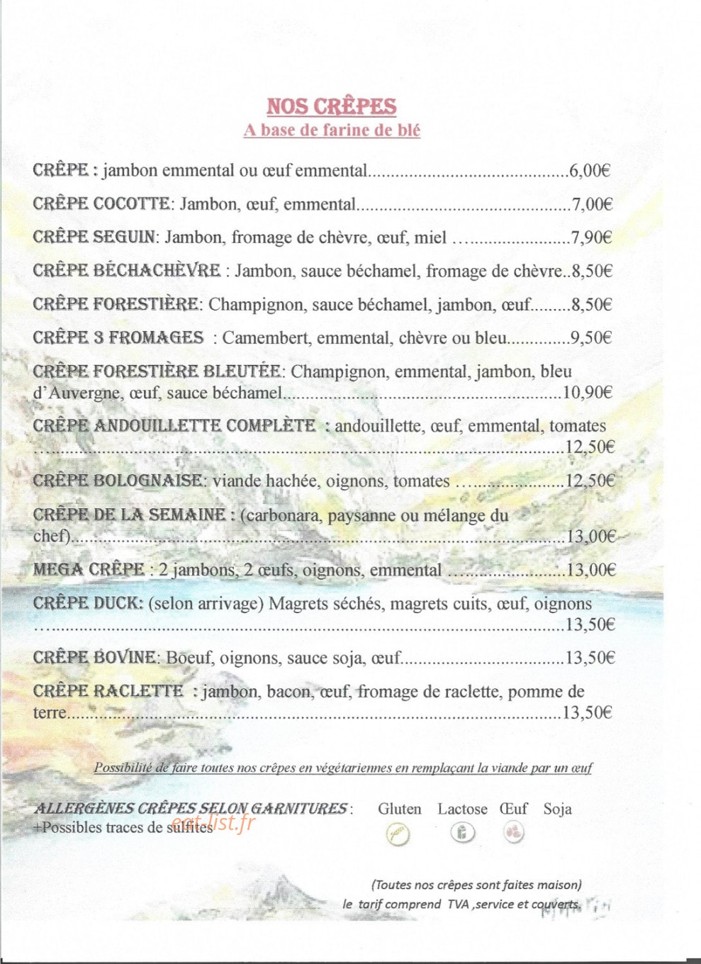 Chez Chris — carte page 4
