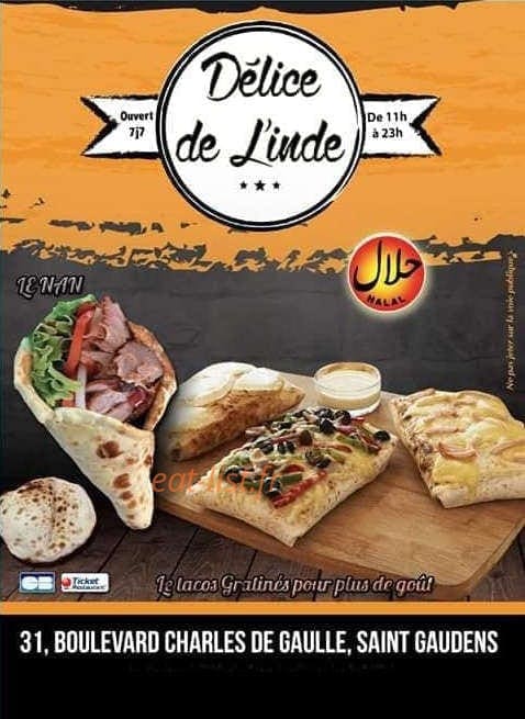 Delice de l'inde — carte page 1