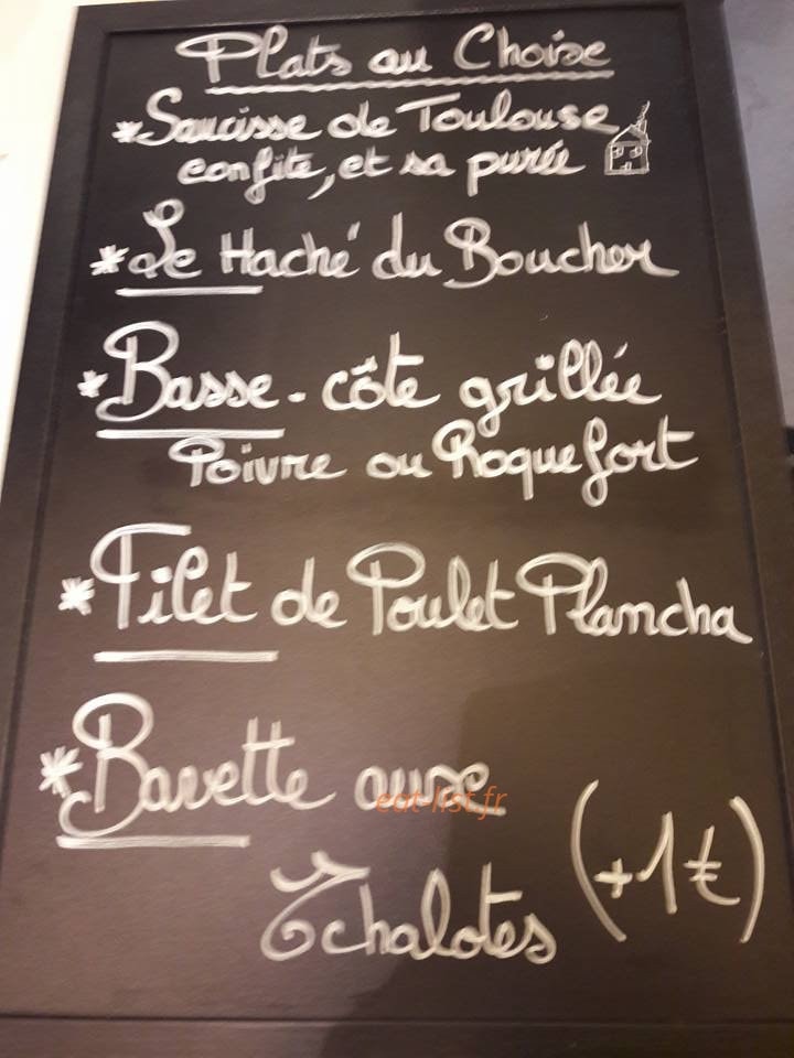 Le Nouveau Bistrot — carte page 1