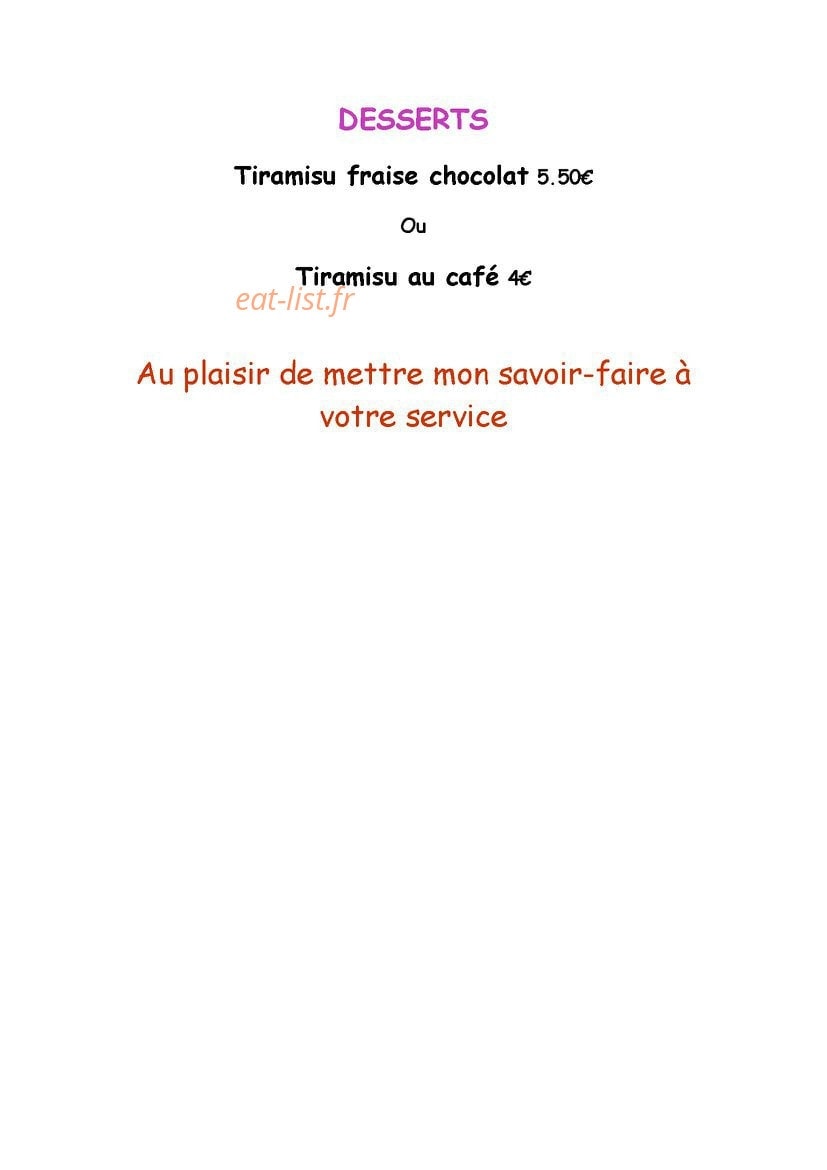 Les P'tits Plats d'Isa — carte page 2