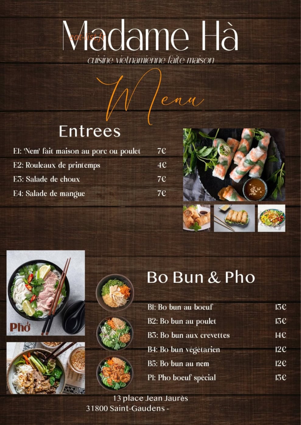 Madame Ha — carte page 1