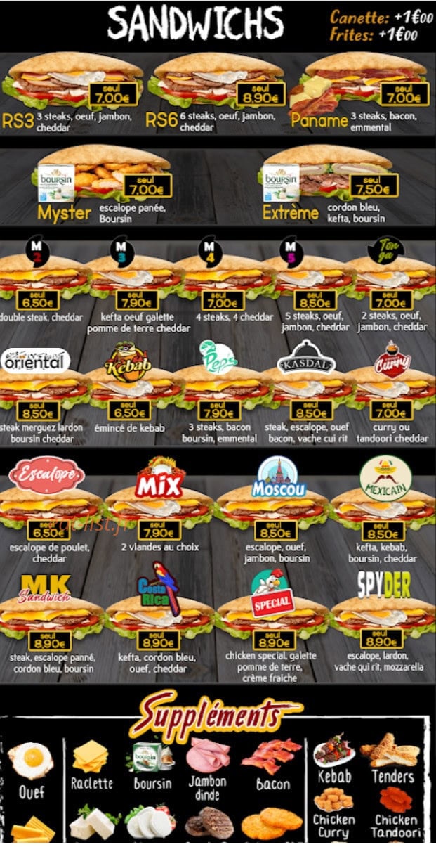 mk Burger — carte page 3