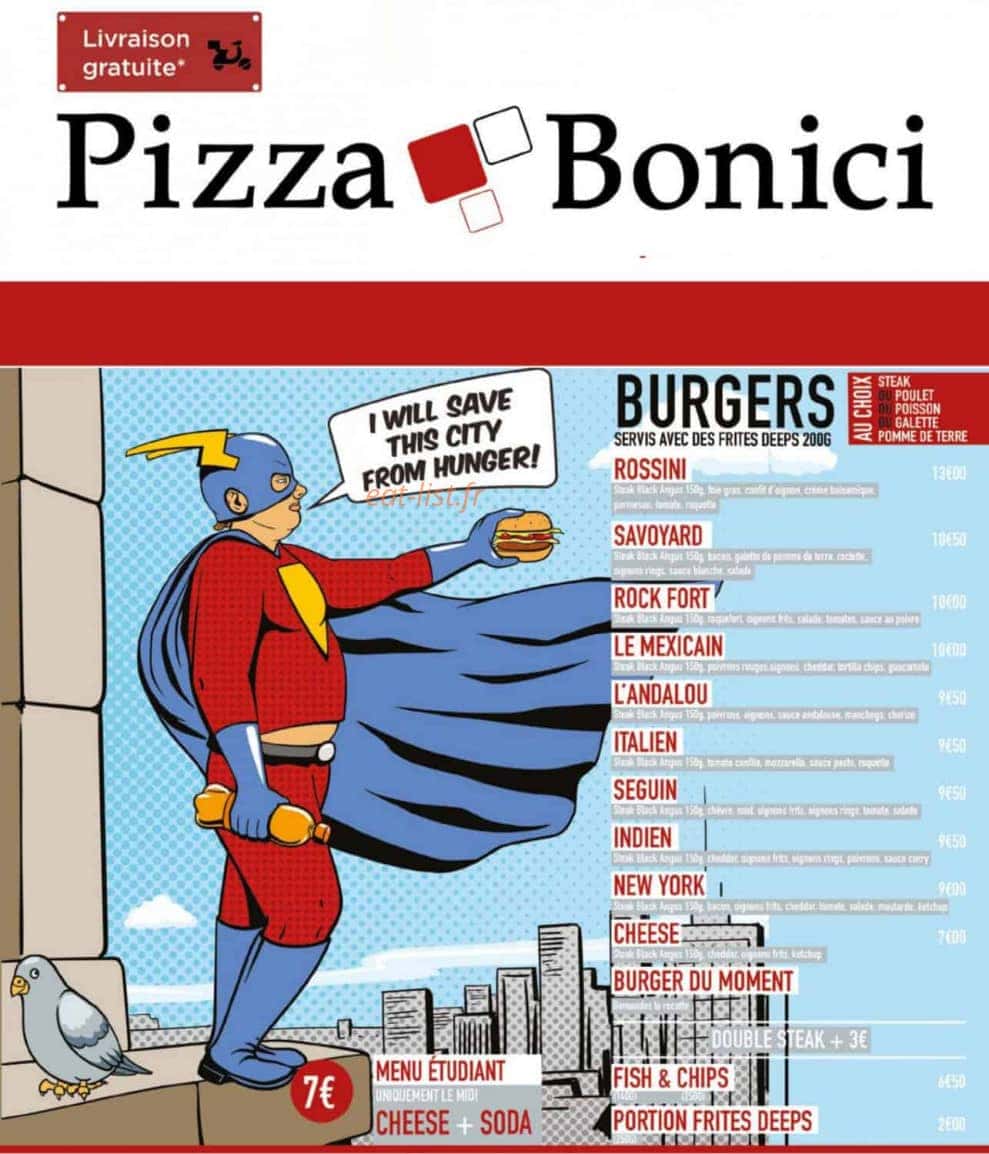 Pizza Bonici — carte page 2