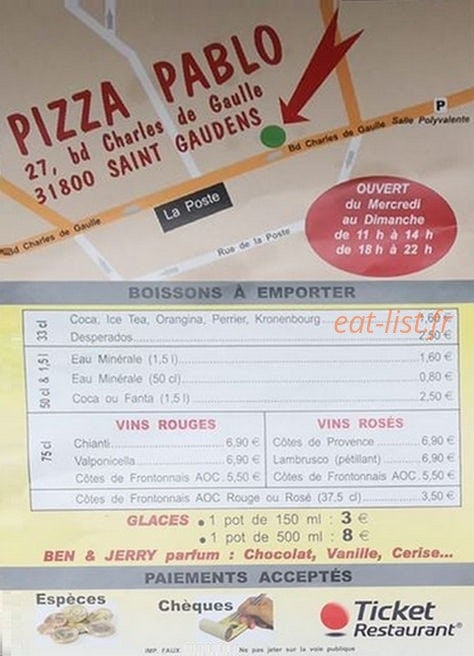 Pizza Pablo — carte page 4