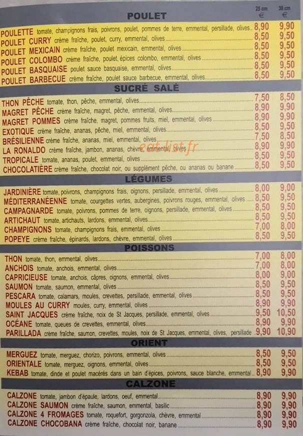 Pizza Pablo — carte page 3