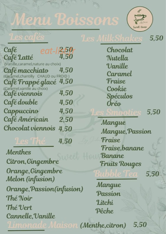 Sweet House — carte page 3
