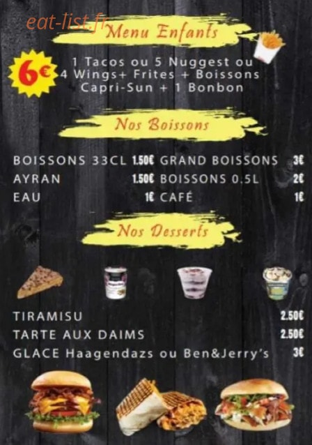 Tacos Gratiné — carte page 4