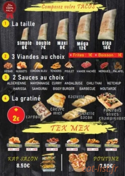 Tacos Gratiné — carte page 2