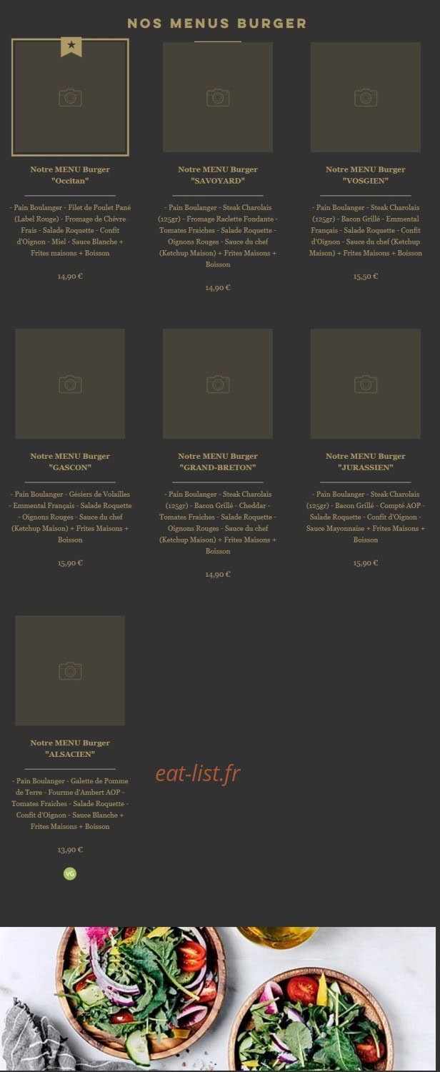 The French Burger — carte page 2