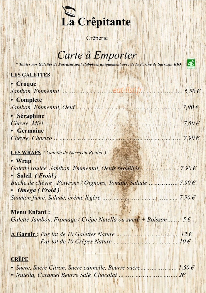 La Crêpitante — carte page 5