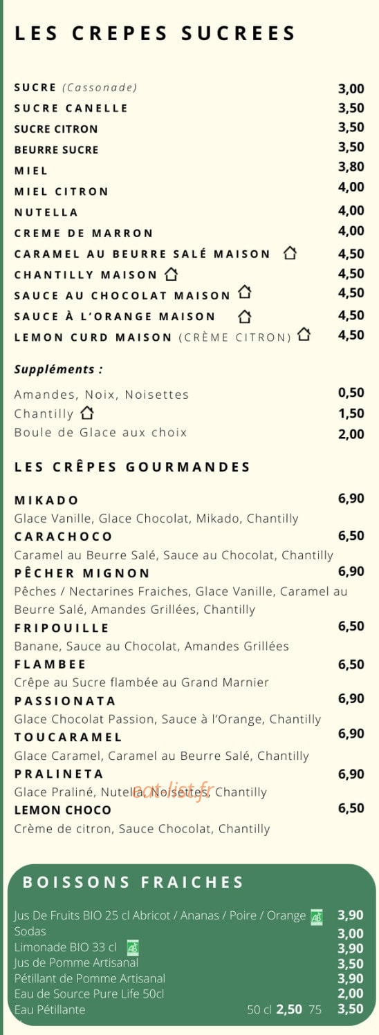 La Crêpitante — carte page 2