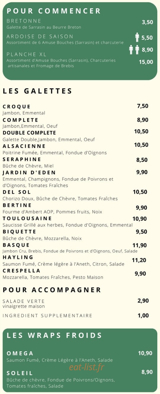 La Crêpitante — carte page 1